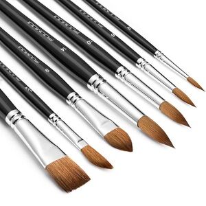 Fuumuui 7pcs Professional Watercolor Brushes Artist Brushes set of seven